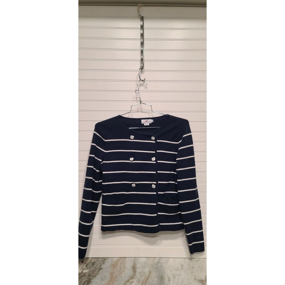 Vineyard Vines Dockside / Katie Double-Breasted Striped Cardigan Size S
